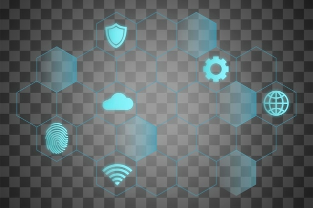AI png icone della tecnologia cloud simboli di rete digitale