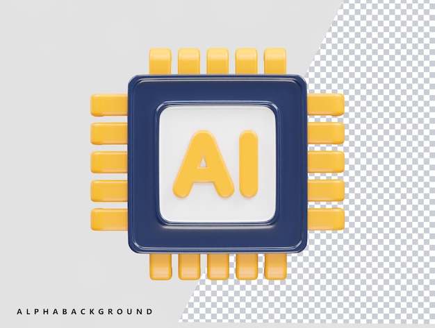 Ai-Symbol für das 3D-Rendering-Illustrationselement