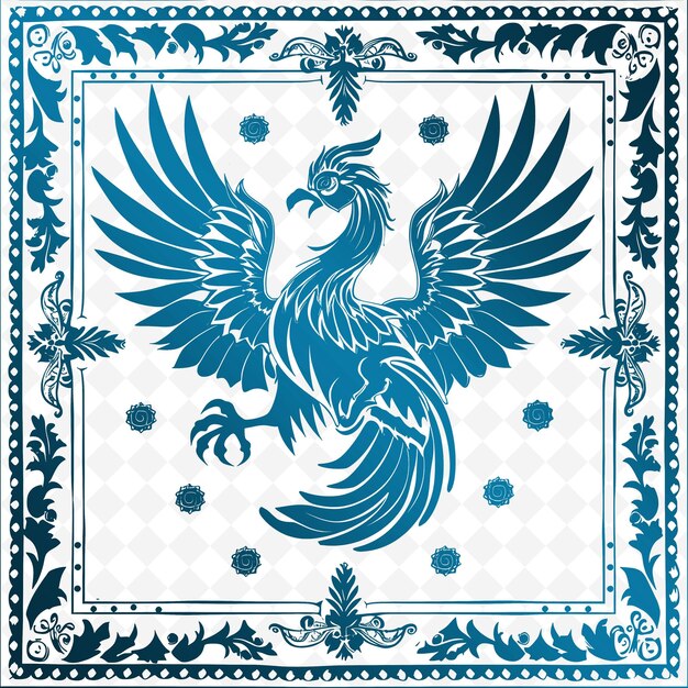 Un Aigle Bleu Avec Un Emblème Doré Dessus