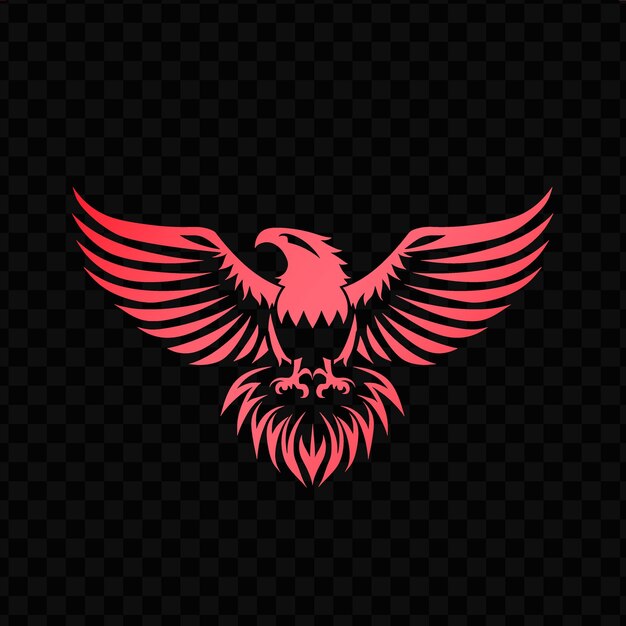 PSD un aigle rouge avec un eagle rouge sur le fond noir