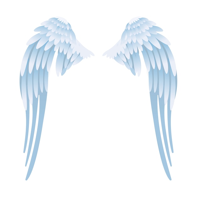 Des ailes d'ange de dessin animé isolées