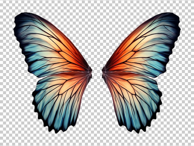 PSD des ailes de papillon isolées sur un fond transparent