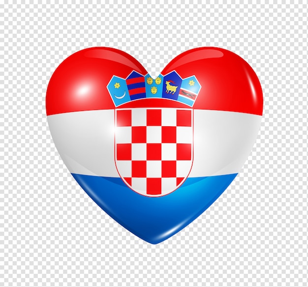 PSD aime la croatie, symbole du drapeau coeur