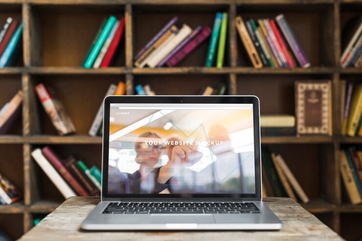 PSD ainda vida com maquete de laptop