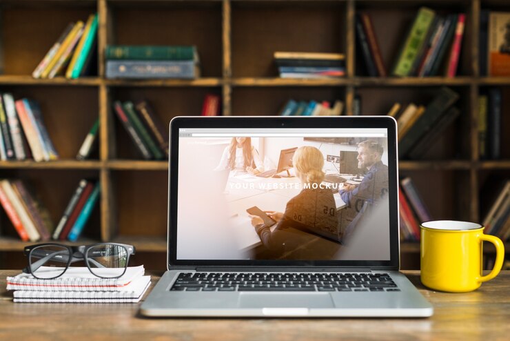 PSD ainda vida com maquete de laptop
