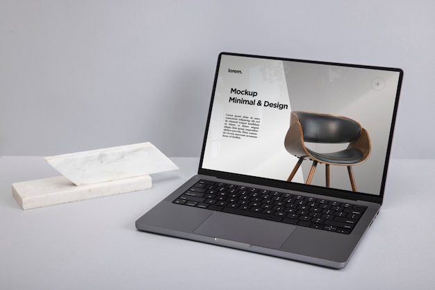 Ainda vida de maquete de exibição mínima de dispositivo de tecnologia