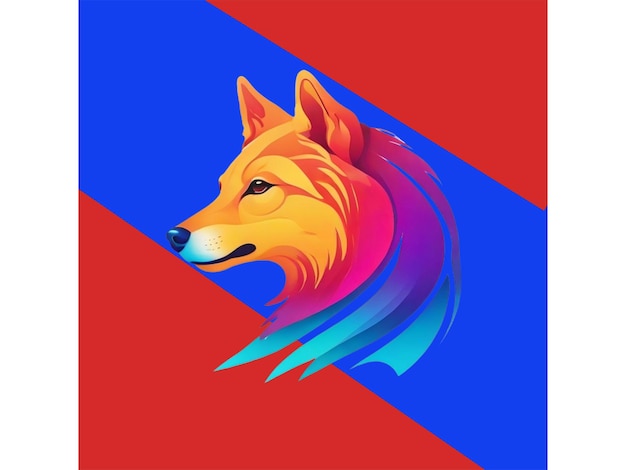 PSD ainu-hund farbenfroher gradient-vektor-design
