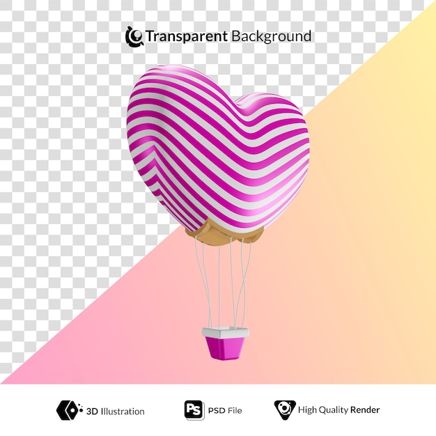 Air Balloon Special Valentine 3D-Illustration