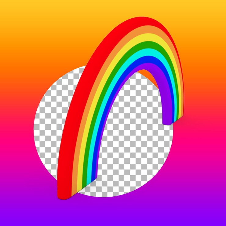 PSD air colorful rainbow balloon isolated symbol of pride day