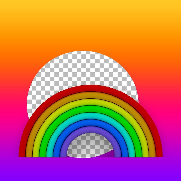 PSD air colorful rainbow balloon isolated symbol of pride day