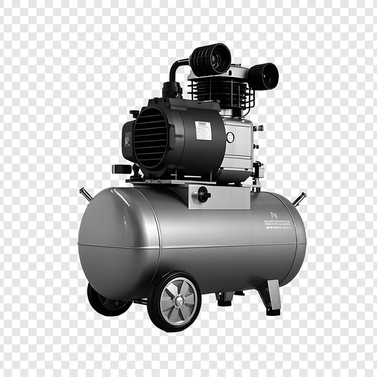 PSD air compressor isolated on transparent background