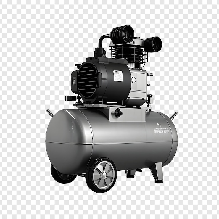 PSD air compressor isolated on transparent background