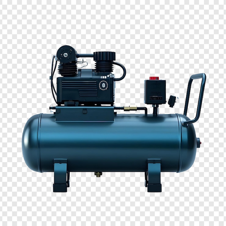 PSD air compressor isolated on transparent background