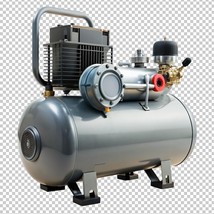 PSD air compressor on transparent background