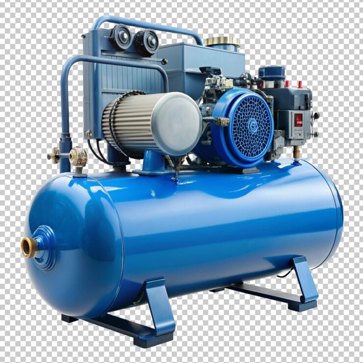 PSD air compressor on transparent background