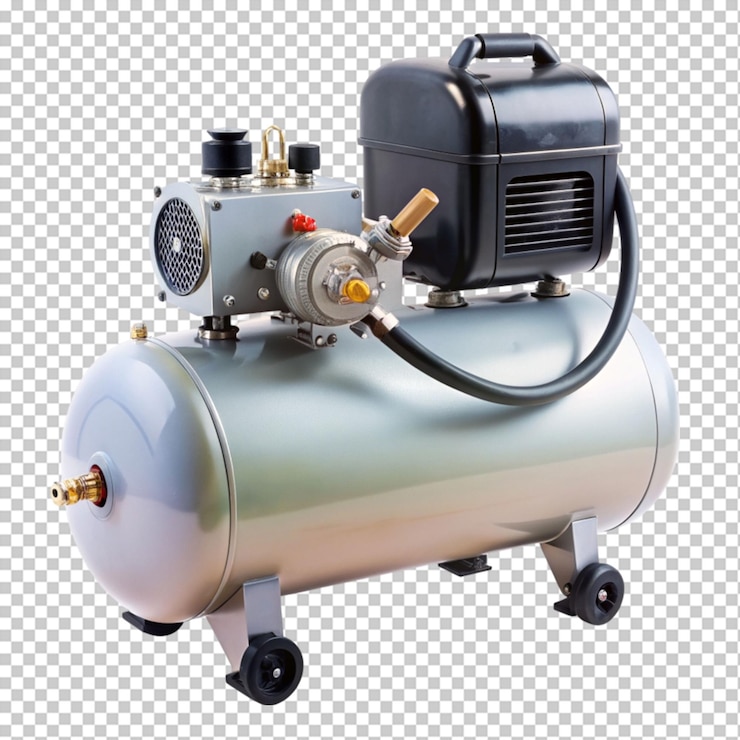 PSD air compressor on transparent background