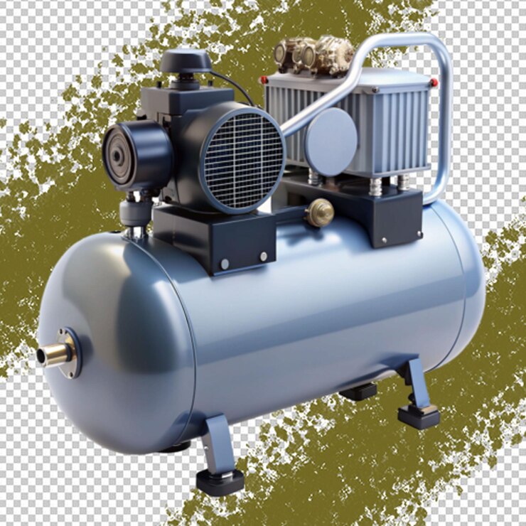 PSD air compressor on transparent background
