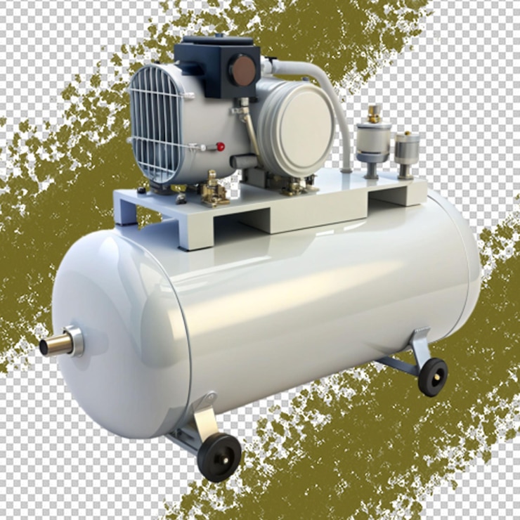 PSD air compressor on transparent background
