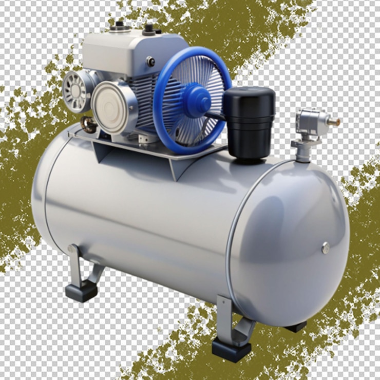 PSD air compressor on transparent background