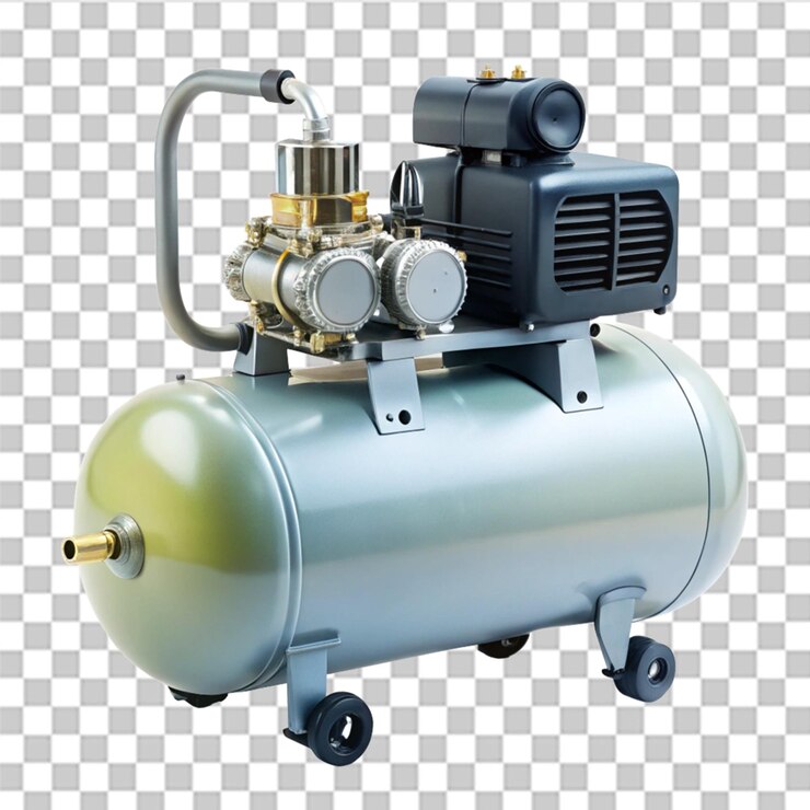 PSD air compressor on transparent background