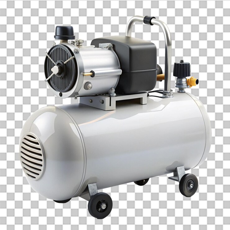 PSD air compressor on transparent background