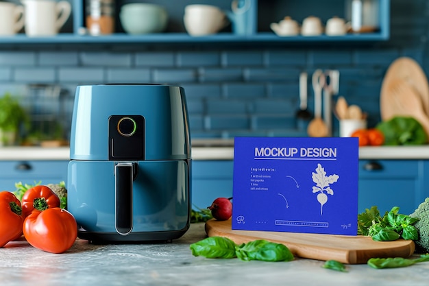 PSD air fryer  in kitchen mockup