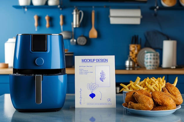 PSD air fryer  in kitchen mockup