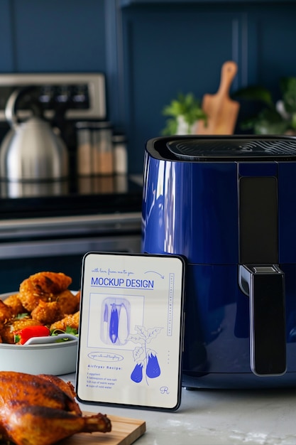 PSD air fryer  in kitchen mockup