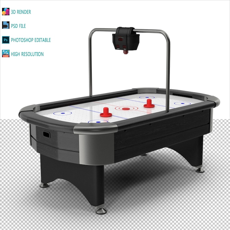 PSD air hockey 3d render psd (em inglês)