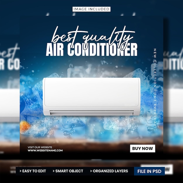 PSD airconditioner werbe-instagram-post social-media-vorlage-design.