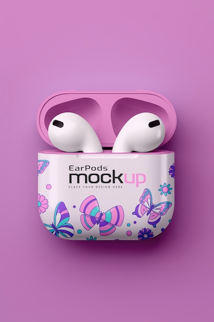 PSD airpods con modelo de caja