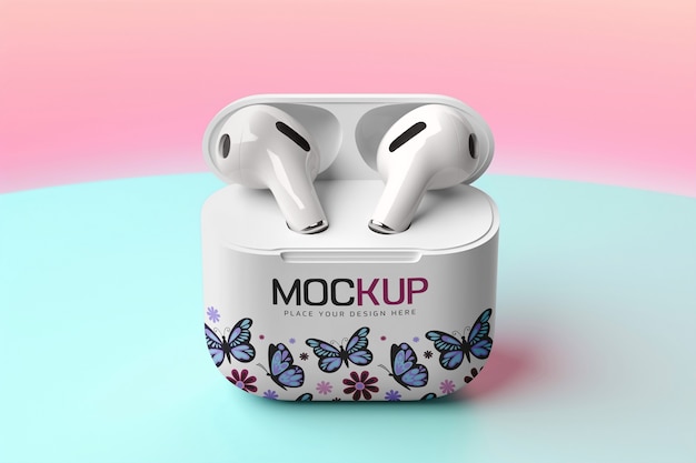 PSD airpods con modelo de caja