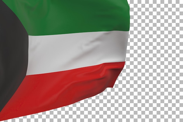 Aislado bandera de kuwait. bandera que agita. bandera nacional de kuwait