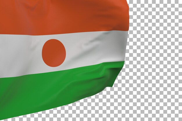 Aislado bandera de Níger. Bandera que agita. Bandera nacional de niger