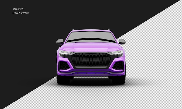 PSD aislado realista metálico púrpura lujo híbrido moderno suv coche desde vista frontal