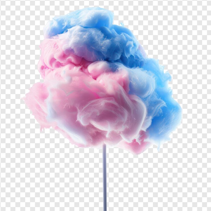 PSD aislamiento de algodón de caramelo en fondo transparente psd
