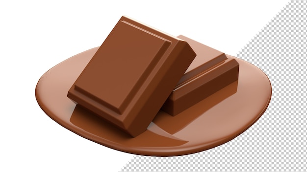 Aislante de representación realista 3d de chocolate cacao