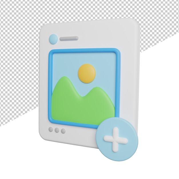 Ajouter du contenu Post vue latérale icône de rendu 3d illustration sur fond transparent
