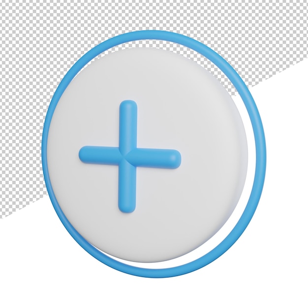 Ajouter une nouvelle icône signe vue de côté icône de rendu 3d illustration sur fond transparent