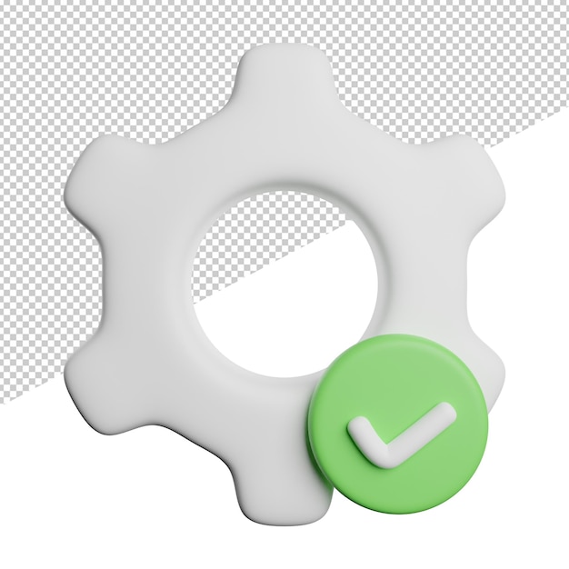 Ajuste Listo Firmar vista frontal 3d renderizado icono ilustración sobre fondo transparente