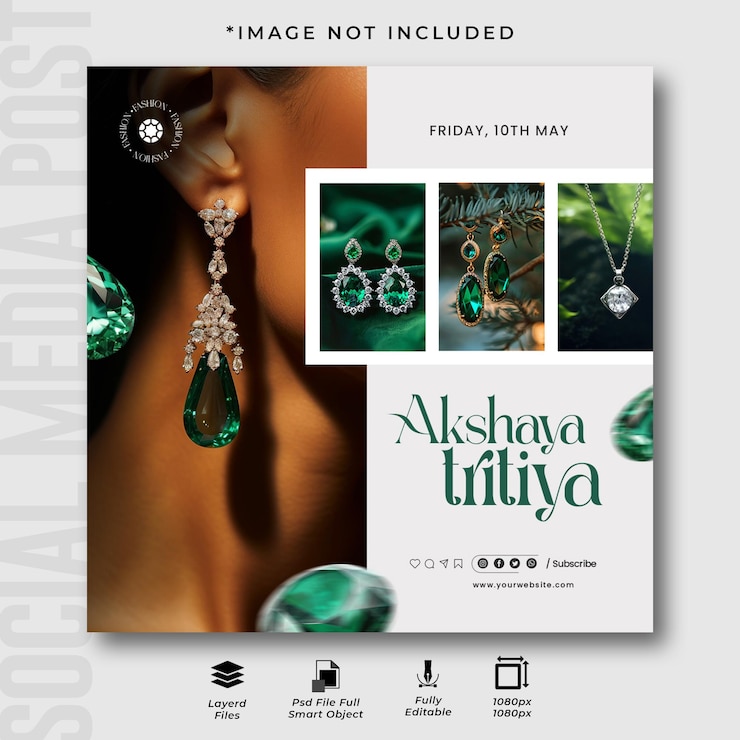 PSD akshaya tritiya feliz modelo de design de postagem do instagram