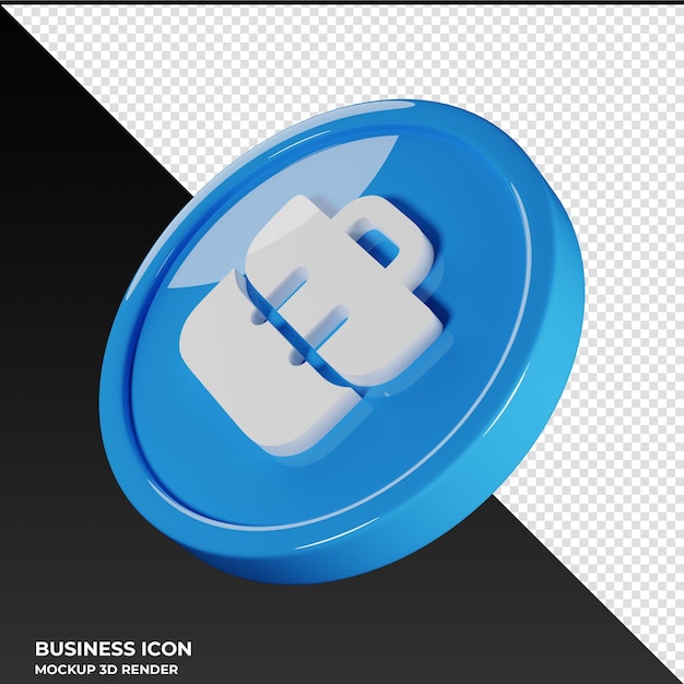 Aktenkoffer 3 business icon 3d render illustration