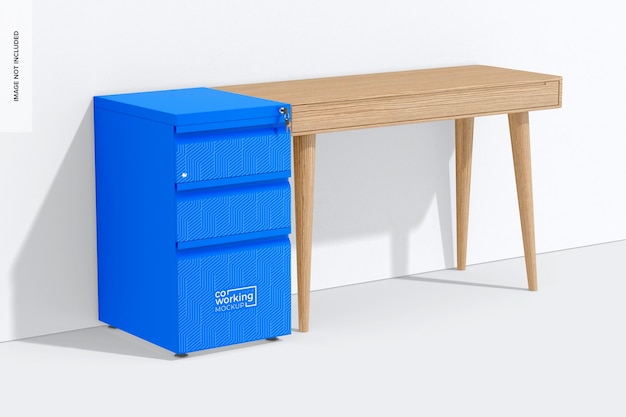 Aktenschrank-modell mit schreibtisch