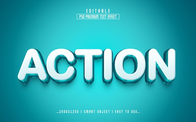 Aktion 3d bearbeitbarer Texteffektstil