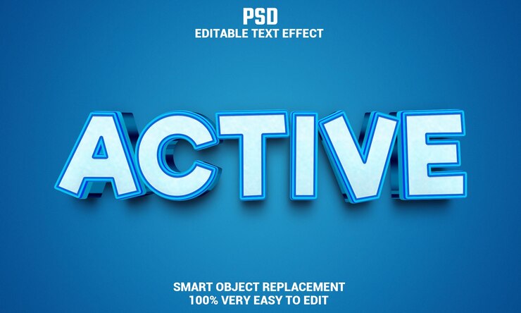 PSD aktiver bearbeitbarer 3d-texteffekt mit hintergrund premium psd