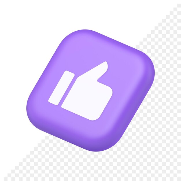 Al igual que el pulgar hacia arriba, aprobar el botón de calificación, la confirmación, el sitio web genial, el símbolo de red, la aplicación, el icono del sitio web, la representación 3d.