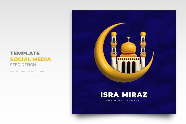 Al Isra Wal Miraj Publicación en redes sociales de Instagram PSD
