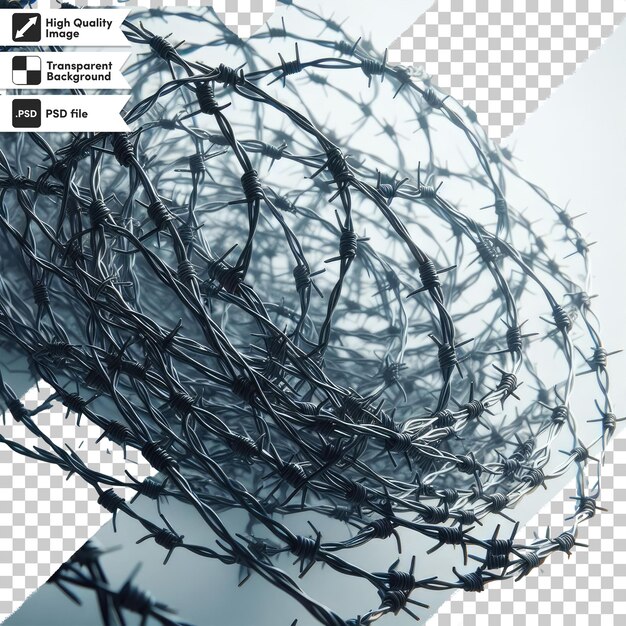Alambre de púas PSD en fondo transparente con capa de máscara editable