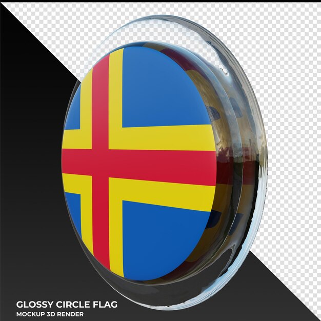 PSD aland0002 realistische 3d-texturierte glänzende kreisflagge