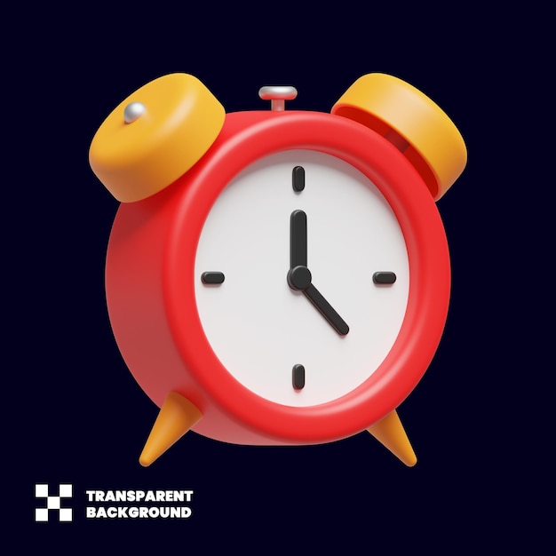 Alarm Clock Illustration In Minimalist 3D Render